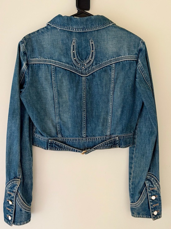Escada Jackets & Blazers - Rare Escada Sport Archive Crop Denim Jacket Rhinestone Horseshoe Y2K EU 36 US 4